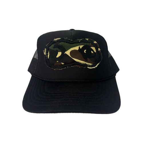 ACTUALHATE INC. - CAMO EYE PATCH TRUCKER - BLACK - OS