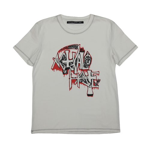 ACTUALHATE INC. - CUT&SEWN DEATH T SHIRT - WHITE