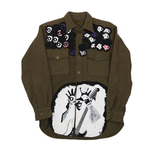 'UN-H8(ONE-OFF) - MILITARY WOOL BUTTON UP - SIZE SMALL