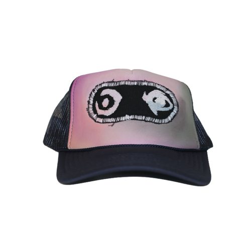'UN-H8(ONE-OFF) - HAND PAINTED TRUCKER HAT - NAVY/MULTI
